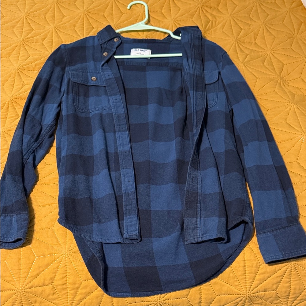 Old Navy Navy and Black Kids Button Down Shirt